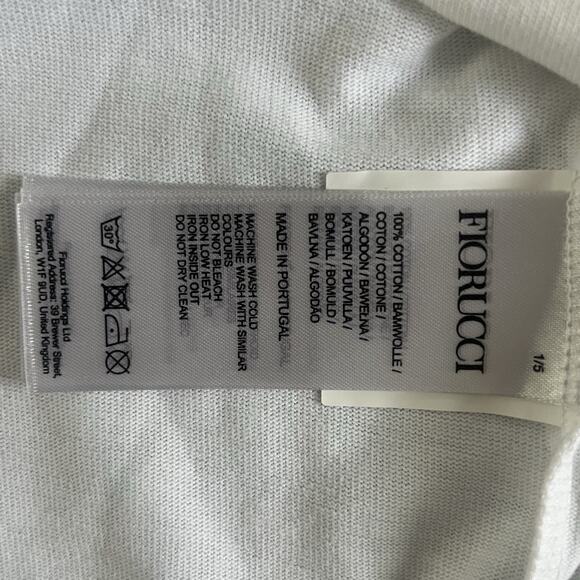 NWT Fiorucci Embroidered Squiggle Logo Relaxed White Tee Shirt - Picture 7 of 7